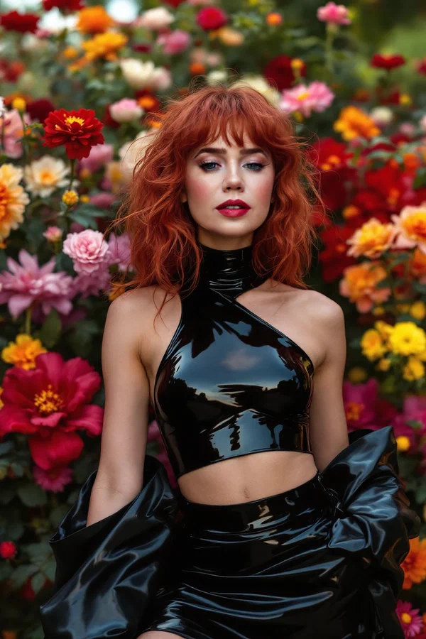Garden Glamour in Black Latex