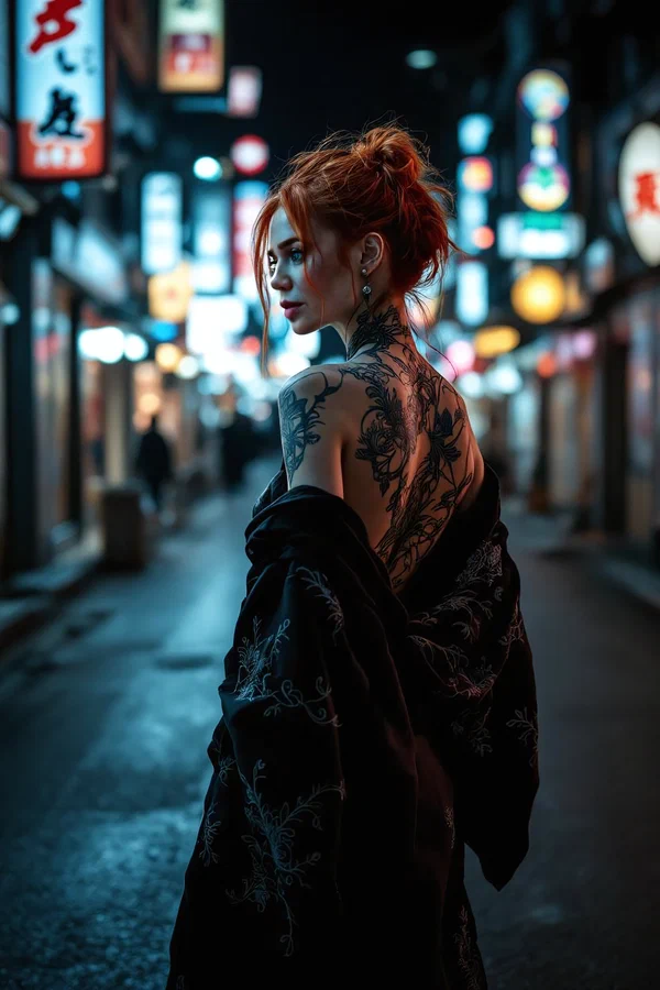 Neon Alley Kimono Tattoo