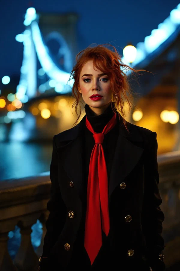 Paris Bridge Crimson Dusk