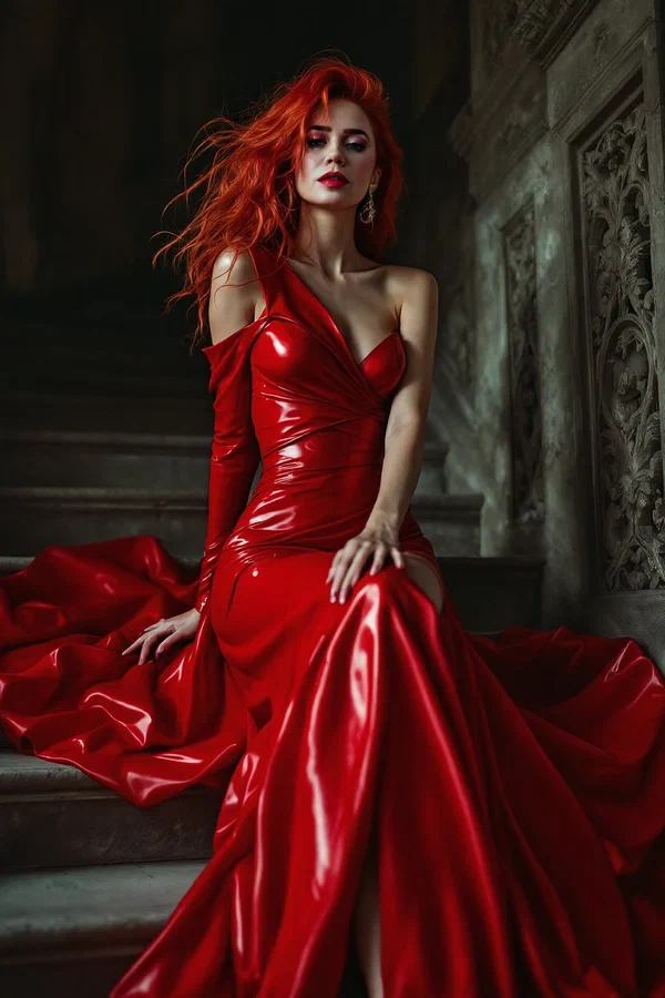 Red Latex Gothic Staircase