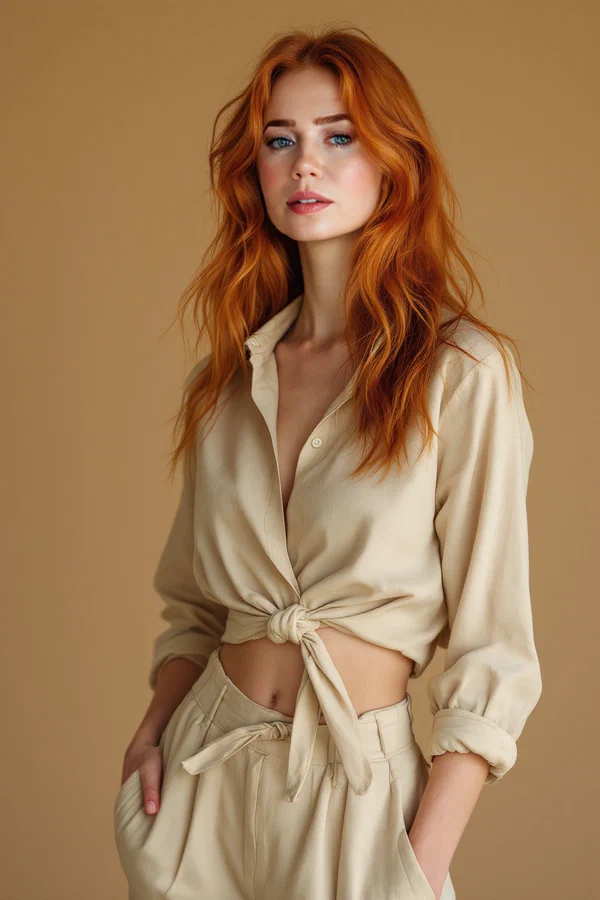 Folded Linen Trousers
