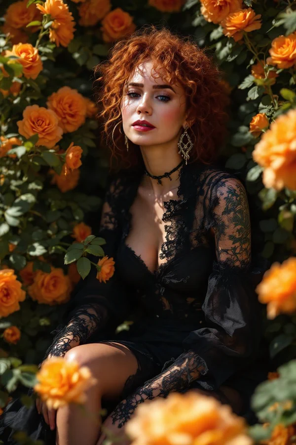 Tattooed Goth Garden Portrait